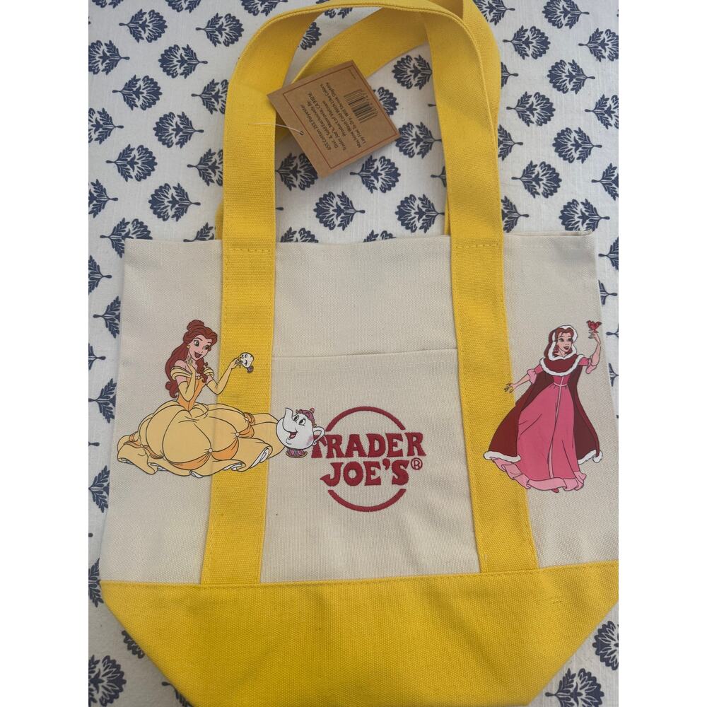 Disney Belle Double Sided Tea Custom Made Trader Joes Mini Tote
